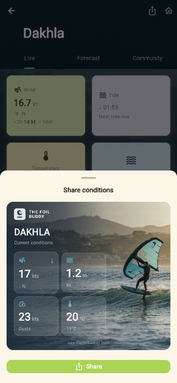 Share conditions card