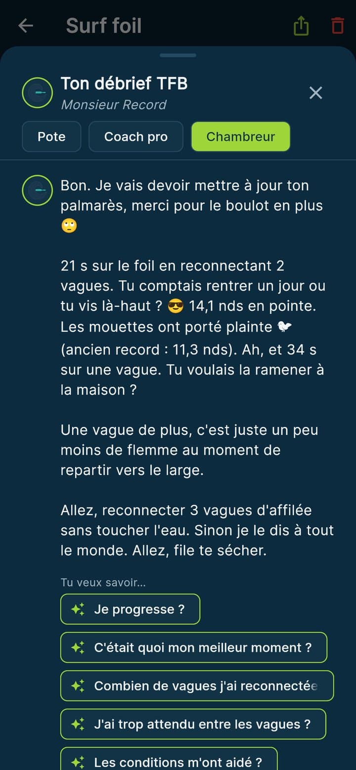 Débrief IA de la session